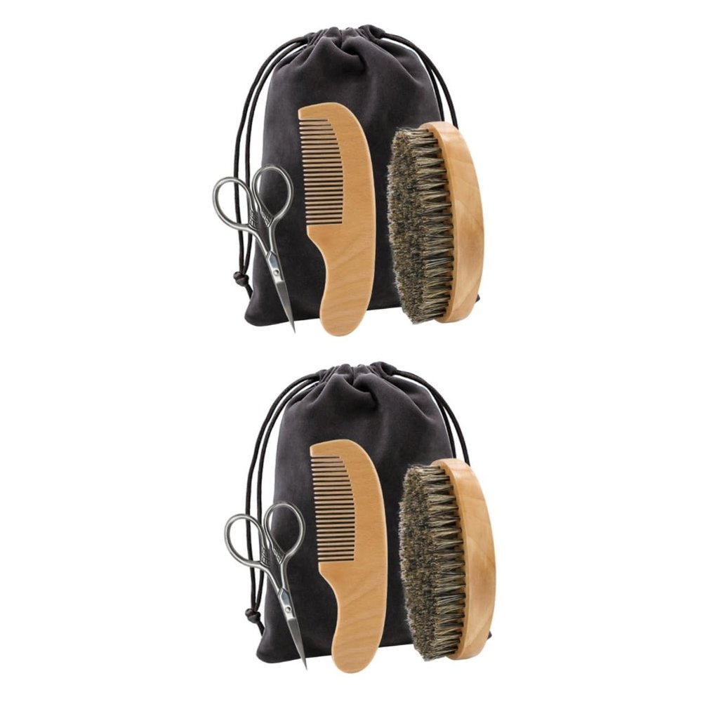 Beavorty 2 Sets Beard Shaving Tool Kit for Men Caring Shaving Tool Beard Grooming Kit Accessories and Care