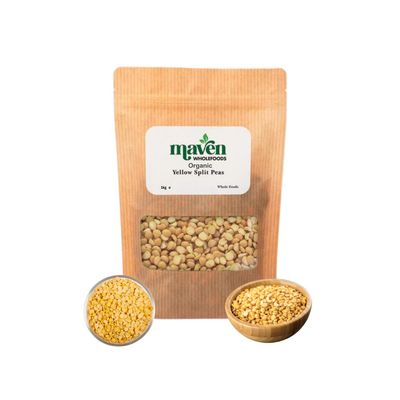 Maven wholefoods Organic Yellow Split Peas 1kg | Raw | GMO Free | High Fibre & Protein | Certified Organic | Suitable for Vegetarian & Vegan | Packed Fresh in Resealable Bags