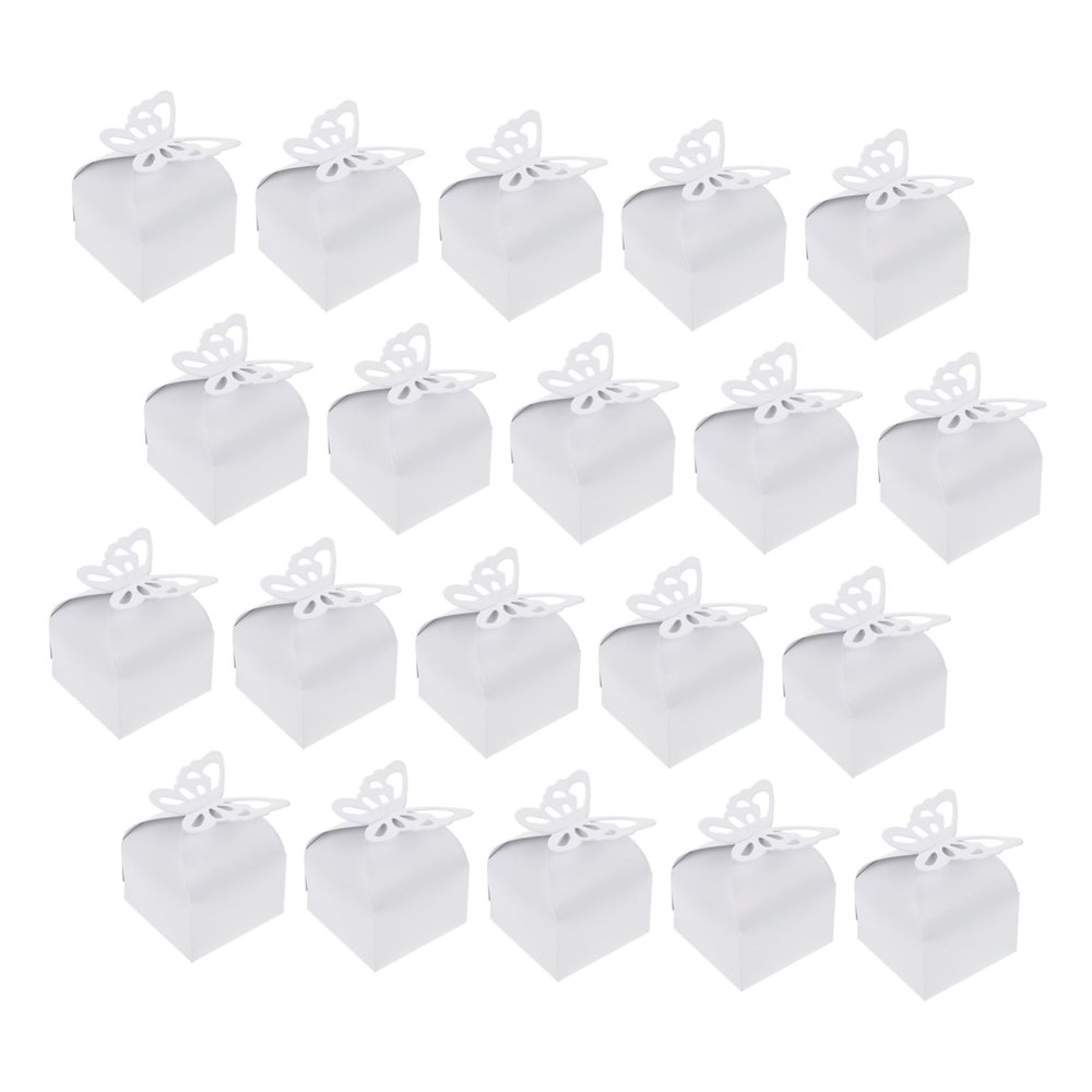 ABOOFAN 50pcs Wedding Candy Packing Boxes Paper Material Butterflies Shape Decorative Unique Delicate Style Small Candy Wrapping Boxes for Variety of Occasions