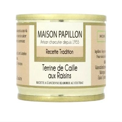 Maison Papillon Artisan Charcutier - Quail terrine with grapes - 2 x 4.58oz / 130gr tin