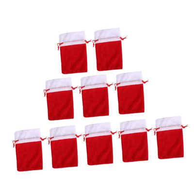 ABOOFAN 10pcs Christmas Tree Pendants Candy Bags Drawstring Christmas Party Favor Bags for Xmas Treat Storage Decorative Wrapping