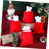 ABOOFAN 10pcs Christmas Tree Pendants Candy Bags Drawstring Christmas Party Favor Bags for Xmas Treat Storage Decorative Wrapping view 3