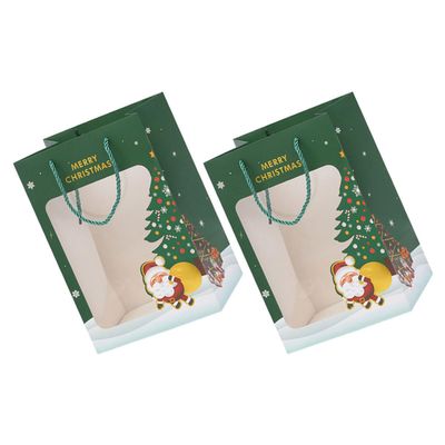 ABOOFAN 2pcs Santa Bag Christmas Paper Party Favor Bags Storage Pouch for Holiday Presents and Decorations