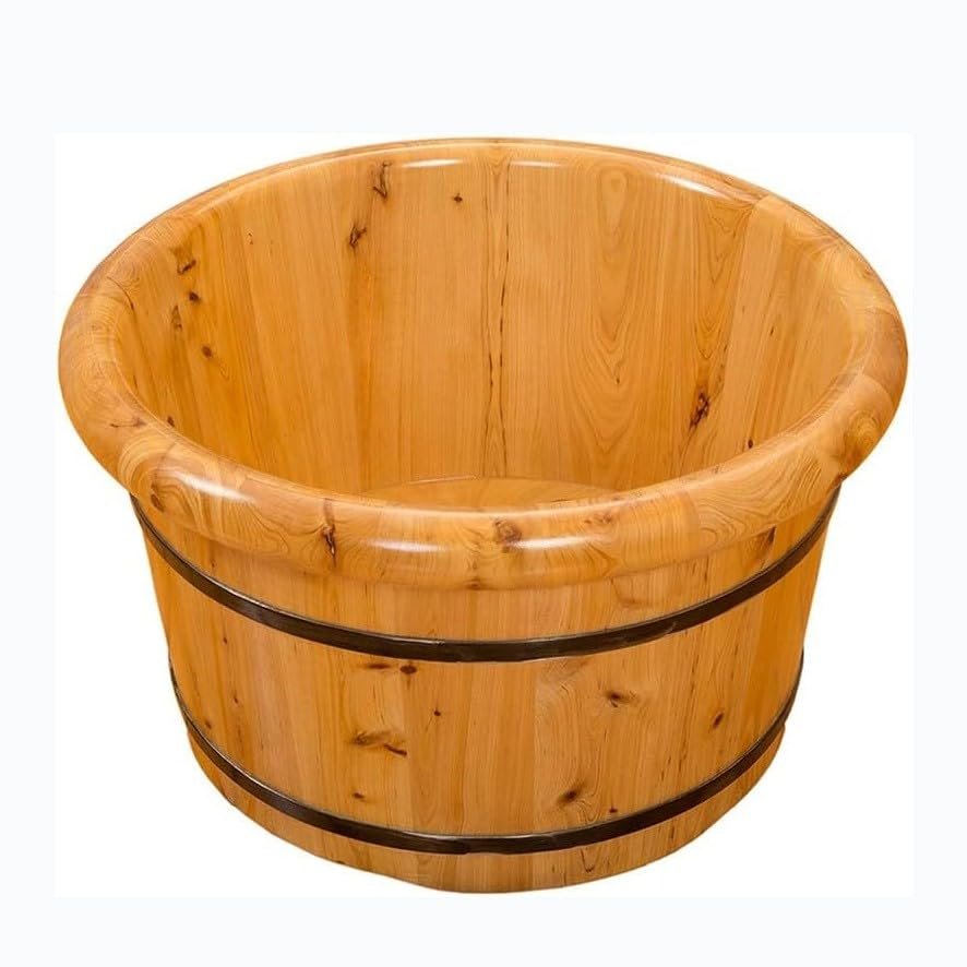 Bath stool Bamboo bath stool Foot Basin Tub Bucket, Massage, Spa, Sauna, Soak,Foot Bath Wooden Bucket Foot Spa Household Wash Basin Present