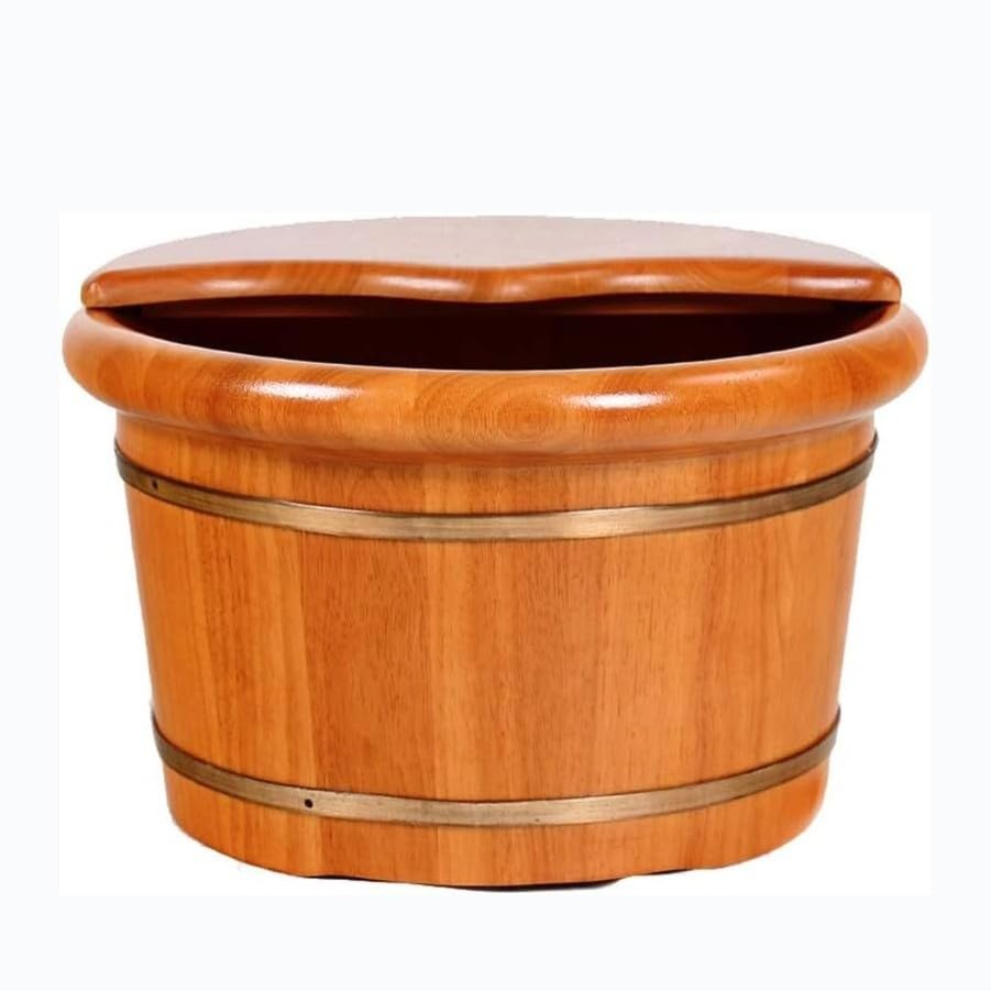 Bath stool Bamboo bath stool Foot Basin Tub Bucket, Massage, Spa, Sauna, Soak,Foot Bath Wooden Bucket Foot Spa Household Wash Basin Present