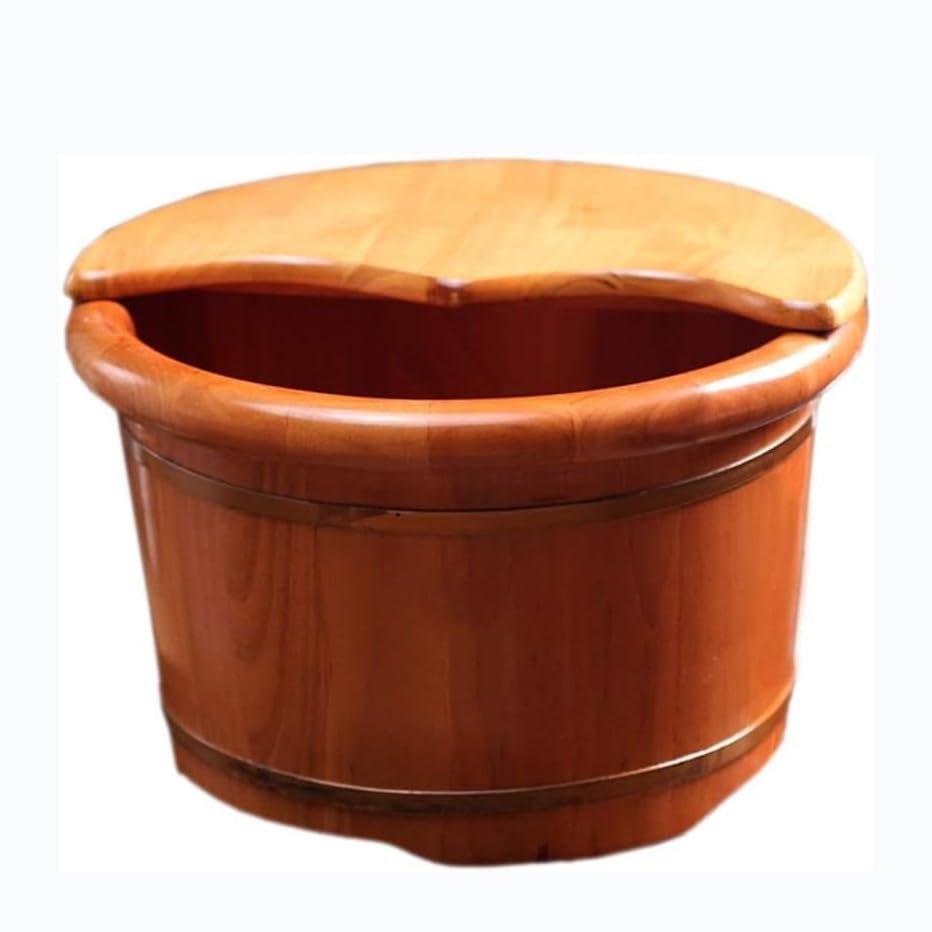 Bath stool Bamboo bath stool Wooden Foot Basin Tub Bucket for Spa, Sauna, and Foot Soaks - Relaxing Foot Massage and Foot Bath