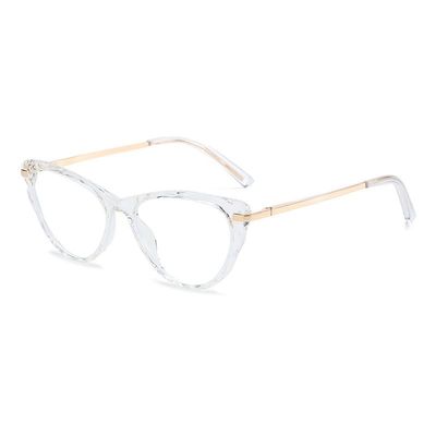PARWANA Cat-Eye Blue Light Blocking Computer Readers Women Trendy Reading Glasses Eyeglasses Anti Eyestrain Flat Light Mirror (Color : White, Size : +150)