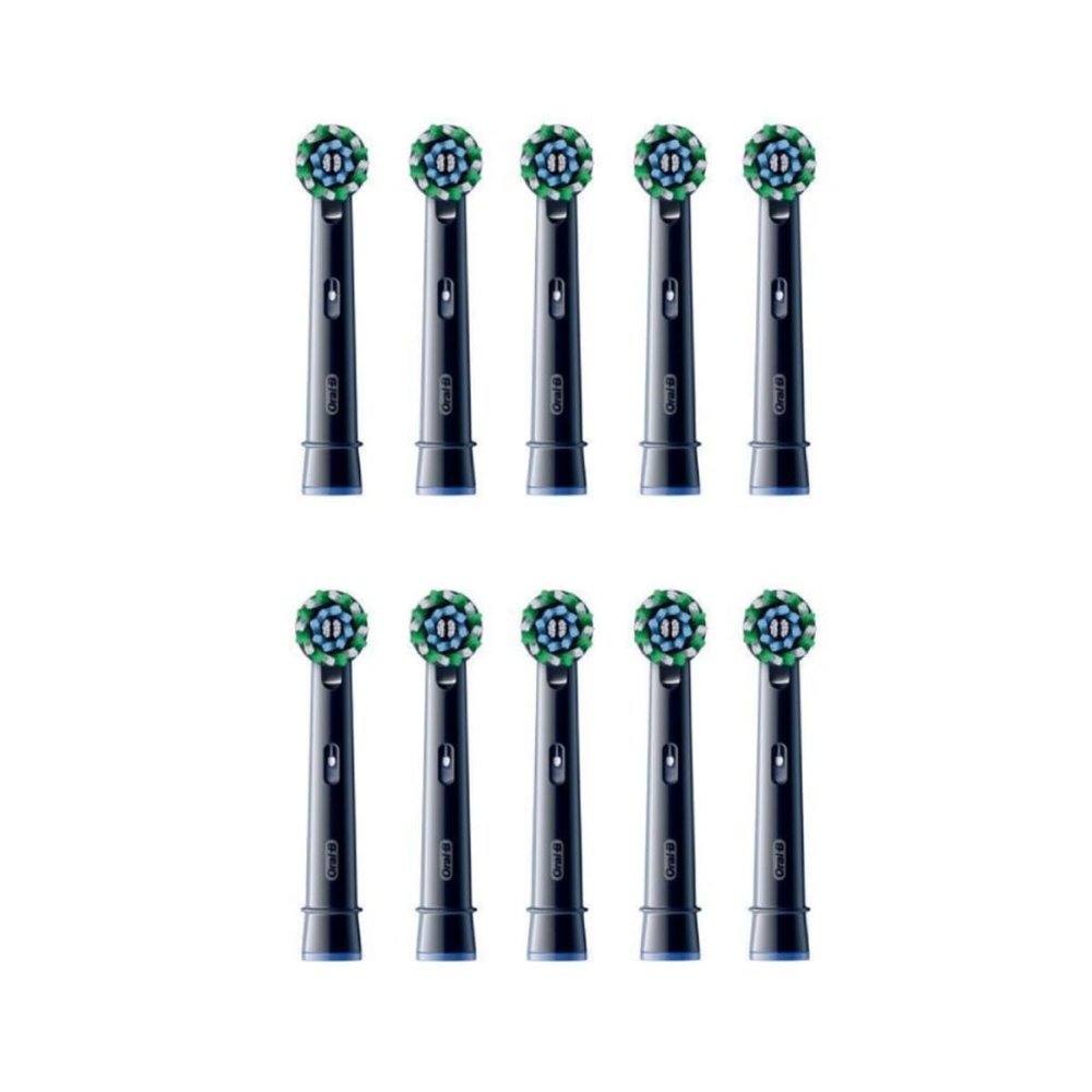 Oral-B Cross Action Replacement Toothbrush Heads for Electric Toothbrush Pack of 10 Black