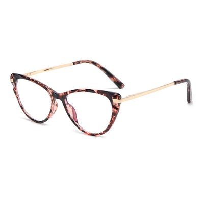 PARWANA Cat-Eye Blue Light Blocking Computer Readers Women Trendy Reading Glasses Eyeglasses Anti Eyestrain Flat Light Mirror (Color : Hawksbill, Size : +0.00)