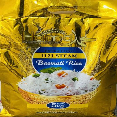 Hamd Premium Quality Extra Long Pure Basmati Rice | World's Finest Grains | 1121 Kainat | 5Kg
