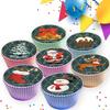 24 x CHRISTMAS EDIBLE ICING 4.5cms CUPCAKE TOPPERS DECORATIONS CR027 view 1