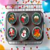 24 x CHRISTMAS EDIBLE ICING 4.5cms CUPCAKE TOPPERS DECORATIONS CR027 view 2