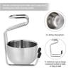 FRCOLOR Stainless Steel Shaving Brush Stand and Heavy Duty Soap Bowl Set for Men Grooming, Beard Brush Holder with Stand for Bathroom Shaving Accessories view 2