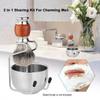 FRCOLOR Stainless Steel Shaving Brush Stand and Heavy Duty Soap Bowl Set for Men Grooming, Beard Brush Holder with Stand for Bathroom Shaving Accessories view 3