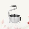 FRCOLOR Stainless Steel Shaving Brush Stand and Heavy Duty Soap Bowl Set for Men Grooming, Beard Brush Holder with Stand for Bathroom Shaving Accessories view 4