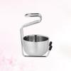 minkissy Brush Stand Holder Soap Bowl Safety Stand Brush Holder Heavy Duty Nickel Plated Organize Your Shaving Tools view 2