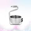 minkissy Brush Stand Holder Soap Bowl Safety Stand Brush Holder Heavy Duty Nickel Plated Organize Your Shaving Tools view 3