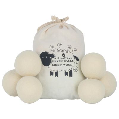 6 Pcs Wool Dryer Balls for Laundry,Wool Tumble Dryer Balls for LaundryReusable Natural Fabric Softener Drying Balls for Tumble Dryer Balls to Reduces Drying Time, 2.75 Inch