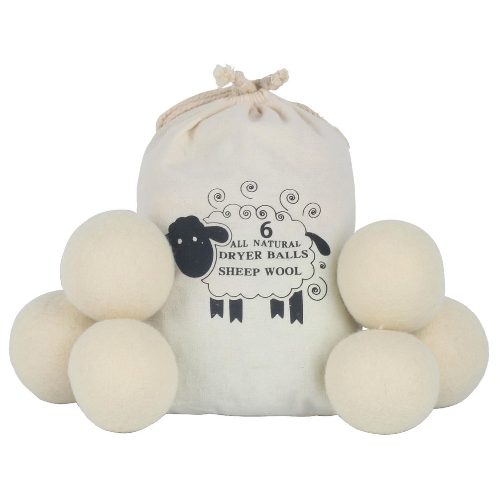6 Pcs Wool Dryer Balls for Laundry,Wool Tumble Dryer Balls for LaundryReusable Natural Fabric Softener Drying Balls for Tumble Dryer Balls to Reduces Drying Time, 2.75 Inch