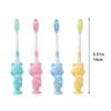 Cartoon Childrens Toothbrush 4pcs Cute Cleaning Teeth Brushing with Suction Cup Manual Short Handle Toothbrush for Kids view 3