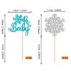 Rsstarxi 24 Pack Snowflake Oh Baby Cupcake Toppers Glitter Winter Frozen Oh Baby Shower Cupcake Picks for Snowflake Theme Baby Shower Birthday Party Cake Decorations Blue view 2