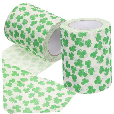 Mobestech 2rolls Clover Toilet Paper Bathroom Novelty Tissue Paper for Home Decor Alternative