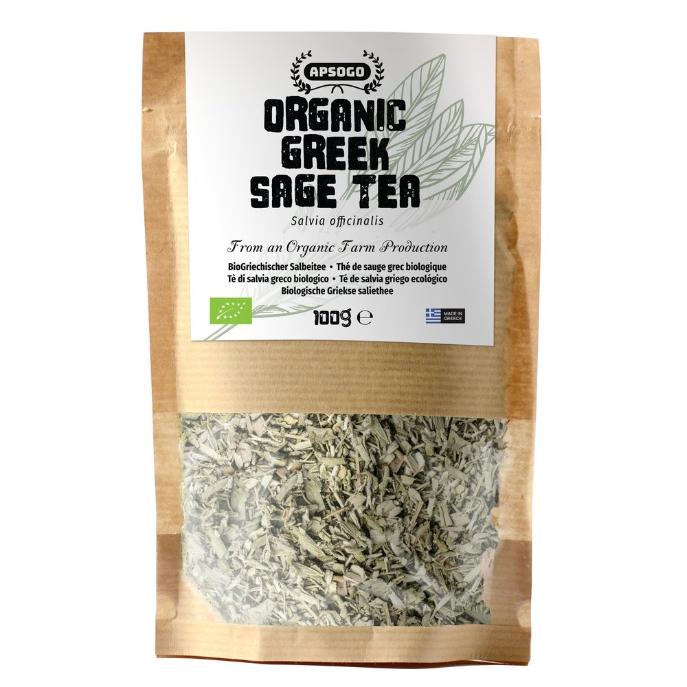 APSOGO Organic Greek Sage Tea - Exquisite Taste & Premium Quality - 100g Loose Leaf