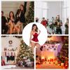 Aizuoni Sexy Santa Outfit,Mrs Claus Costume Santa Dress Lingerie Dress | Women Dress Sleepwear V Neck Skin-Friendly Sexy Costume Dress for Parties view 4