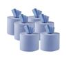 6 x Big 150m Blue Roll Centrefeed Flat Sheet ROLL Centerfeed Paper Wipe Towel Tissue (Six150m Rolls) view 1