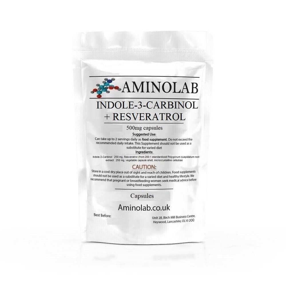 Aminolab - Indole-3-Carbinol + Resveratrol 500mg 240 Capsules