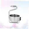 Beaupretty Bear Brush Holder Stainless Steel Bowl for Mens Toiletries for Bathroom Organization Includes Brush Stand Holder and Soap Rack view 4