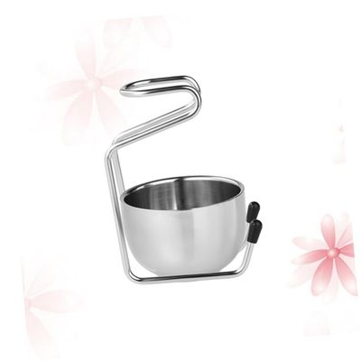 POPETPOP Stainless Steel Brush Stand Holder Set Bear Brush Holder for Safety Stylish Stand Soap Bowl Men's Grooming