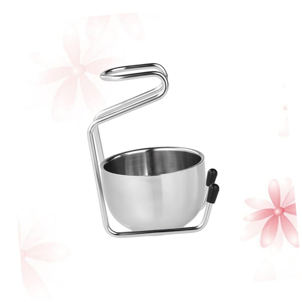 POPETPOP Stainless Steel Brush Stand Holder Set Bear Brush Holder for Safety Stylish Stand Soap Bowl Men's Grooming