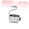POPETPOP Stainless Steel Brush Stand Holder Set Bear Brush Holder for Safety Stylish Stand Soap Bowl Men's Grooming view 2