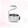 POPETPOP Stainless Steel Brush Stand Holder Set Bear Brush Holder for Safety Stylish Stand Soap Bowl Men's Grooming view 4