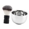FRCOLOR 2pcs Men Shaving Kit Stainless Steel Brush Bowl Grooming Tool for Beard Mustache Goatee view 1
