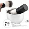 FRCOLOR 2pcs Men Shaving Kit Stainless Steel Brush Bowl Grooming Tool for Beard Mustache Goatee view 2