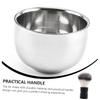 FRCOLOR 2pcs Men Shaving Kit Stainless Steel Brush Bowl Grooming Tool for Beard Mustache Goatee view 4