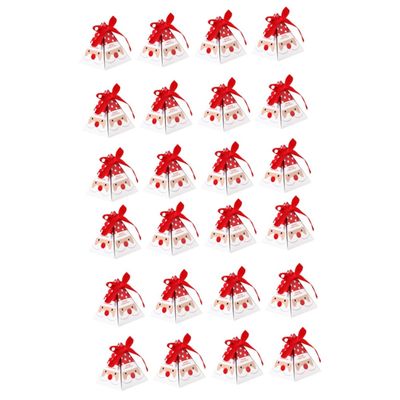 ABOOFAN 24pcs Christmas Candy Packaging Box Decorative Paper Container Party Supplies Santa Candy Box Wrap for Christmas Decorations Storage