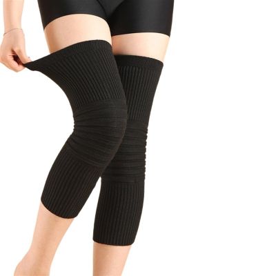 Winter Warm Knee Brace 1 Pair Unisex Cashmere Knee Warmers Wool Knee Brace Pads Winter Warm Thermal Knee Protector Sleeve for Women Men Pain Relief (Color : Black, Size : XL(80-100kg))
