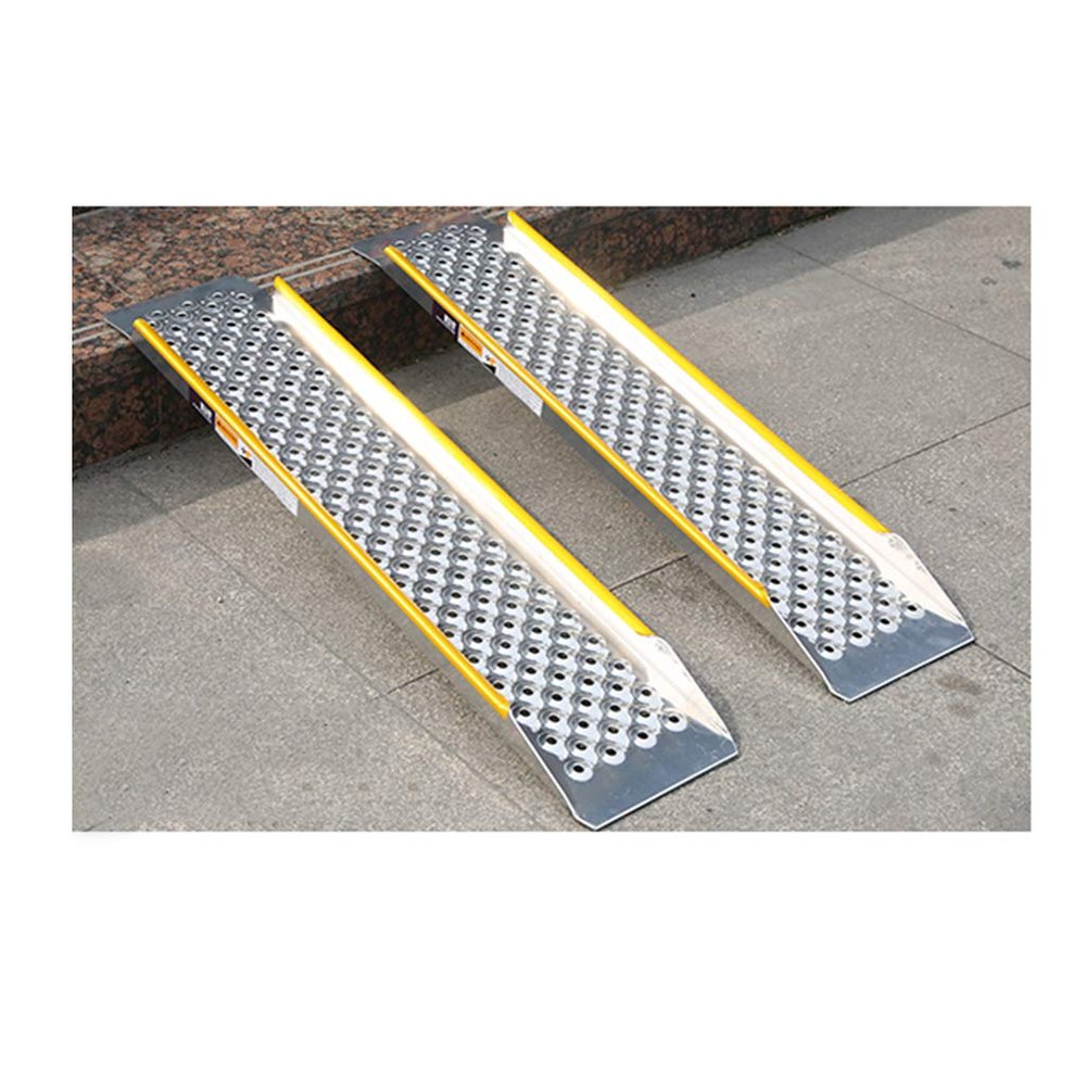 Agashi Threshold Ramp, Portable Aluminum Anti-Skid Wheelchair Ramp, for Wheelchairs,Stairs,Vans, Steps, Holds up to 300Kg/2Pcs