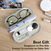 Zettokete 2 in 1 Contact Lens and Glasses Case,Double Sided Dual Use Design with Mirror, Tweezer and Contact Lens Solution Bottle,Portable Soak Storage Kit for Travel,Office(Purple Marble) view 4