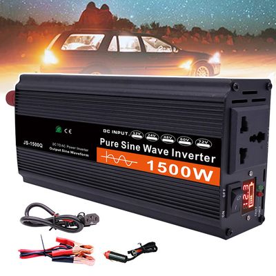 1500W-6000W Power Inverter, Pure Sine Wave Inverter, 12V-60V Dc To 110/220V Ac, Fast Cooling, Home/Car/Camping,1500W-24Vto220V
