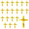 20pcs Cross Cake Topper, Baptism Cake Toppers Gold Mirror Acrylic Cross Christening Cupcake Topper Cross Cake Decorations for Birthday Party Baptism Wedding Christian view 1