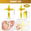 20pcs Cross Cake Topper, Baptism Cake Toppers Gold Mirror Acrylic Cross Christening Cupcake Topper Cross Cake Decorations for Birthday Party Baptism Wedding Christian view 2
