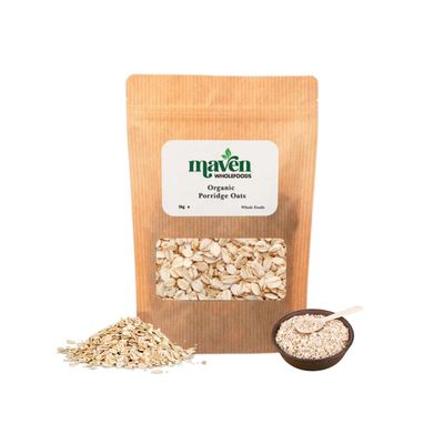 Maven wholefoods Organic Porridge Oats 5kg | Raw | GMO Free | High Fibre & Protein | Certified Organic | Suitable for Vegetarian & Vegan | Packed Fresh in Resealable Bags (5kg)