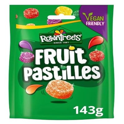 3 x Rowntree's Fruit Pastilles Sweets Sharing Bag 143g Delicious Tasty And Twisty Treat Gift Hamper For Birthday,Christmas,Easter Sold By Kidzbuzz