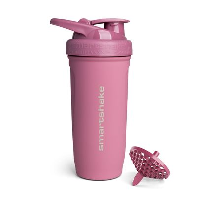 Smartshake Reforce Stainless Steel Protein Shaker Bottle - Non Insulated Unisex Gym Bottle | Metal Shaker Bottles - 900 ml | 30 oz - Leakproof Screw-On Lid - DEHP & BPA Free (Deep Rose)
