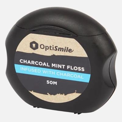 OptiSmile Dental Floss Charcoal & Mint 50 Metres