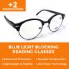 PowerFull Blue Light/UV Blocking Reading Glasses - Lightweight Flexible Durable Computer/TV Anti Glare Glasses - Anti Eyestrain for Women & Men +2.5 Magnification view 2